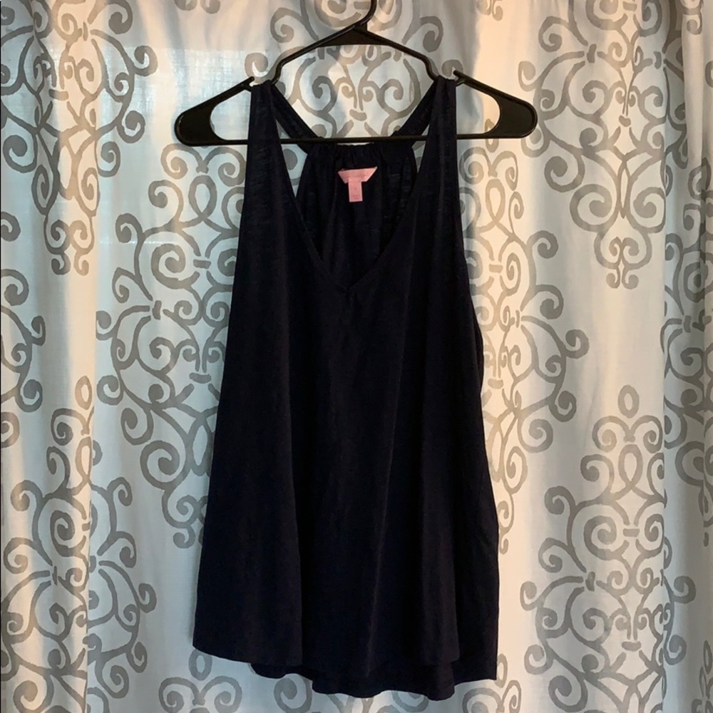 Lilly Pulitzer Navy Cinch Razorback Tank